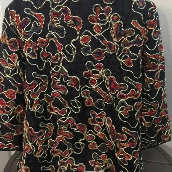 Dennis Basso Soutache Lace Jacket with Faux leather trim - Picture 5 of 10